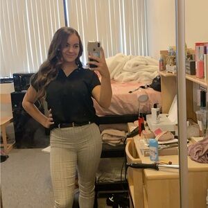 H&M Plaid tapered work pants